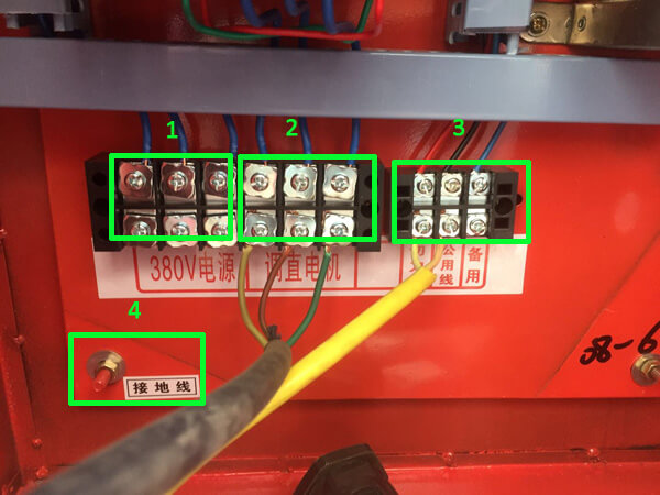 power line connection of GT2-5 wire straightening cutting machine manual