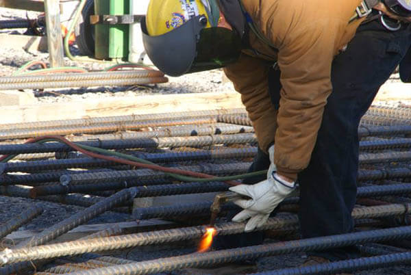 Torch cut rebar